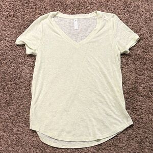 Athleta Light acid yellow V-Neck Short Sleeve Tee